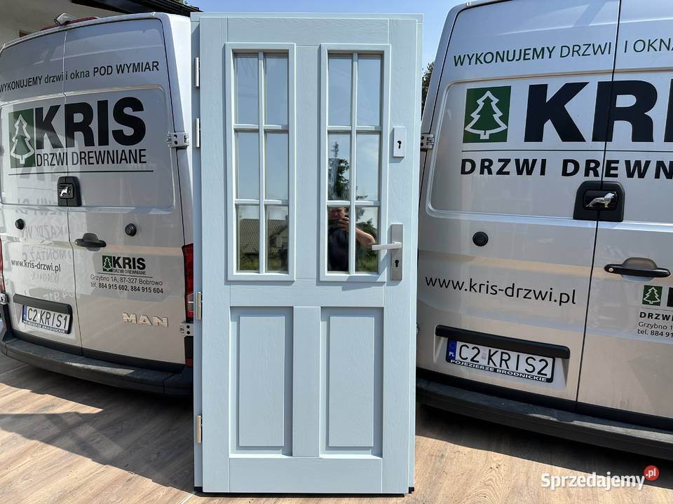 Drzwi zewnętrzne drewniane CZYSTE POWIETRZE NCS Grzybno