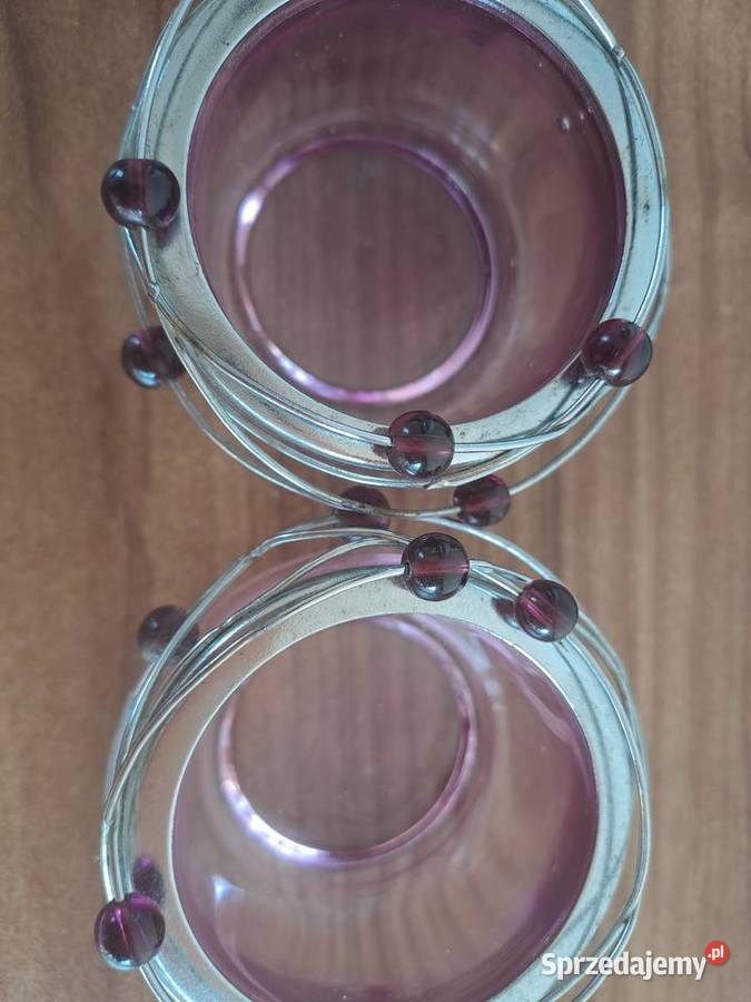 3x Świecznik tealight Fioletowy Świeczniki na Warszawa