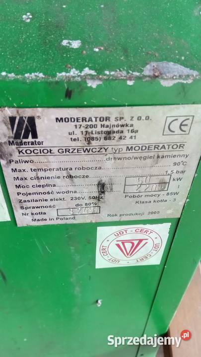Kocioł Piec Moderator 50kW drewno węgiel Sędziszów