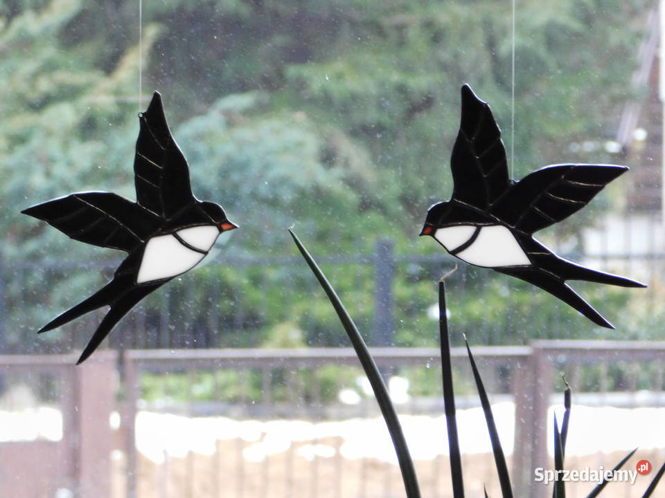 Witraż jaskółki witrażowe zawieszki na prezent
