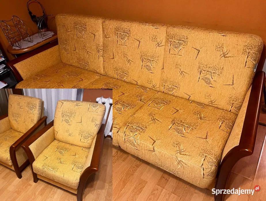 Wypoczynek wersalka rozkładana 2 fotele Stan pomorskie