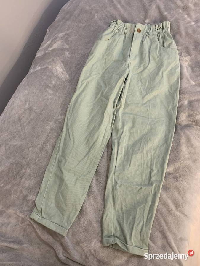 Spodnie mam jeans miętowe NOWE Jasło