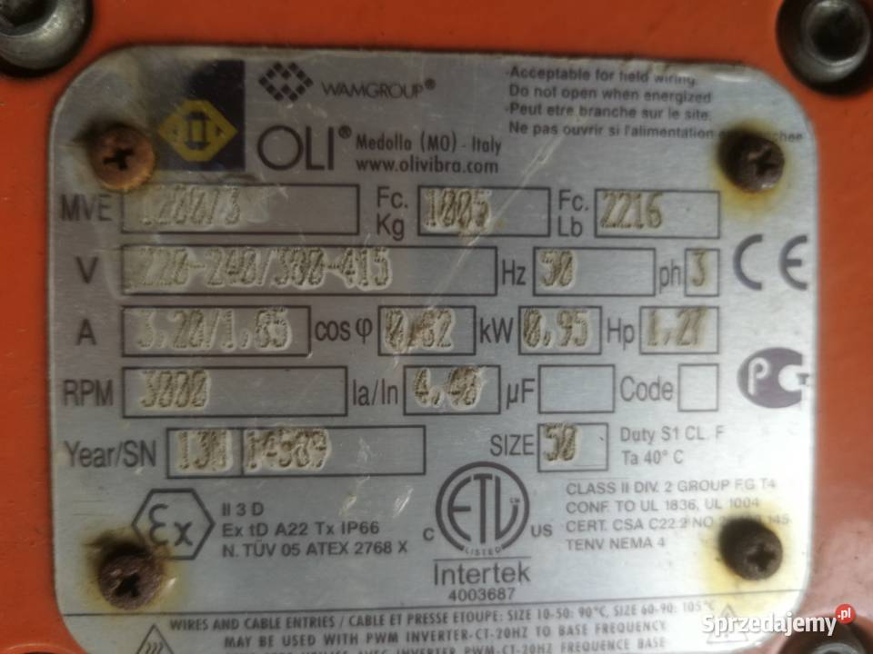 Silnik wibracyjny 950W Kazimierza Wielka