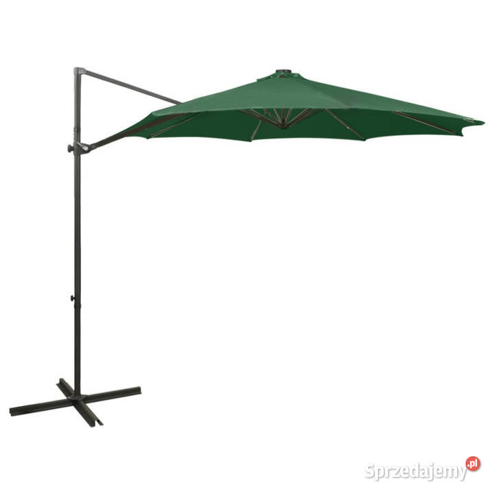 Parasol wiszący z LED i słupkiem zielony 300 Pozostałe Warszawa