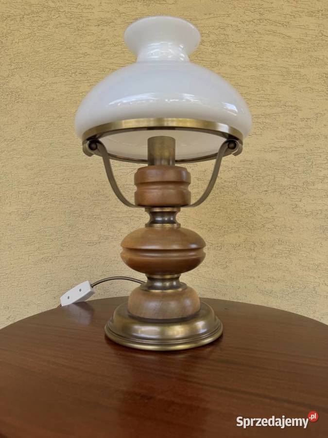 Lampka stołowa szafkowa stylowa szklany klosz Garwolin sprzedam