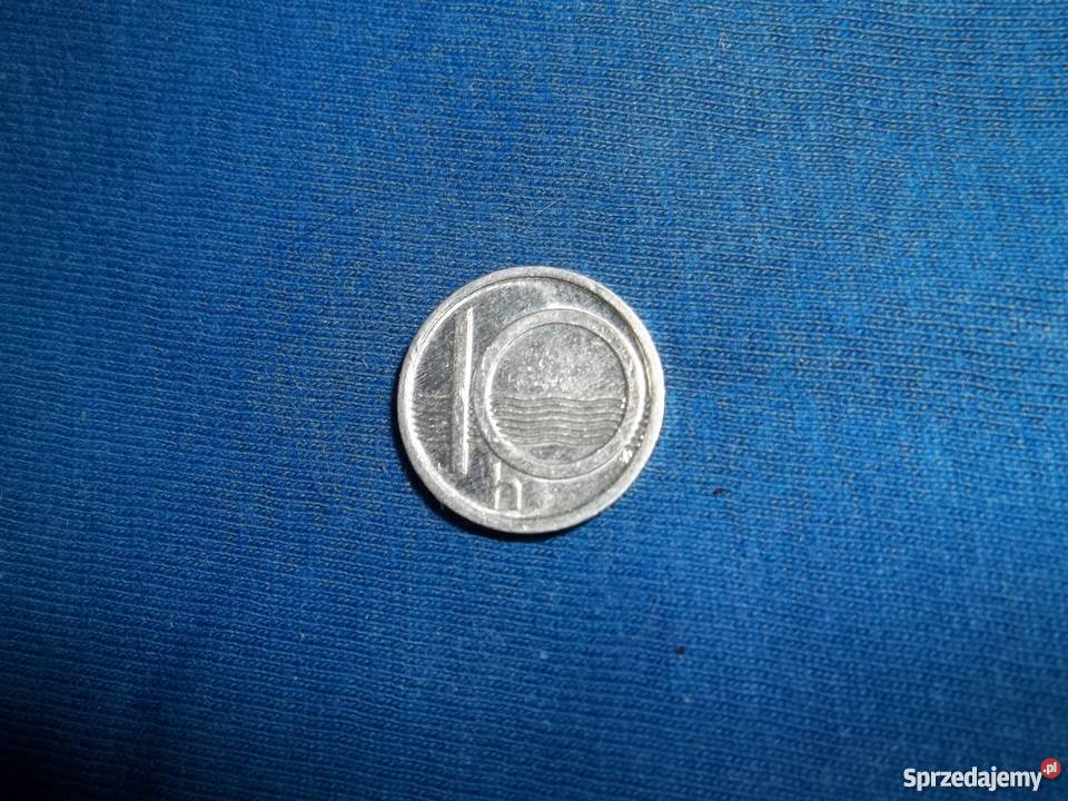 10 halerzy czeskich z 1999r., monety, numizmatyka.