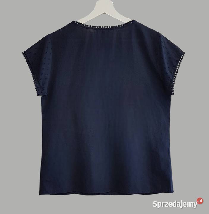 Damska bluzka granatowa bawełniana z krótkim Rozmiar 38(M) Chrzanów
