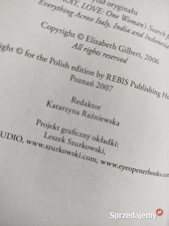 Książka Elizabeth Gilbert Jedz módl się kochaj Oświęcim