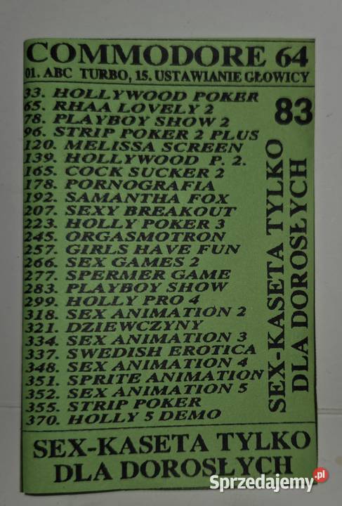 Kaseta Commodore 64 83 sexkaseta Gry na konsole Jastrowie