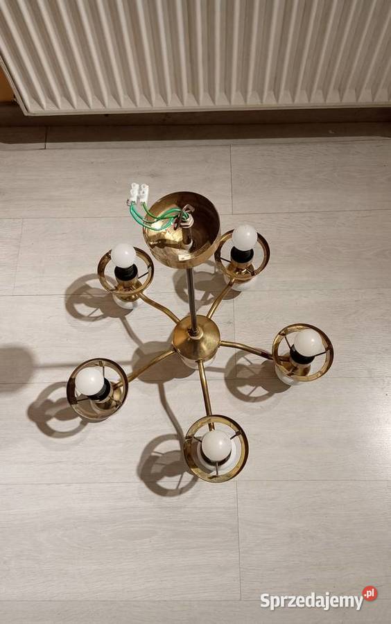 Sprzedam Sprawny Żyrandol Mosiężny PRL Okazja kujawsko-pomorskie Golub-Dobrzyń