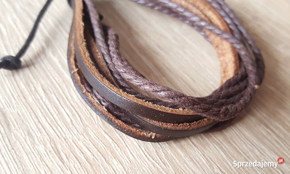 083 Nowa bransoletka męska boho hippie skóra Szczecin sprzedam