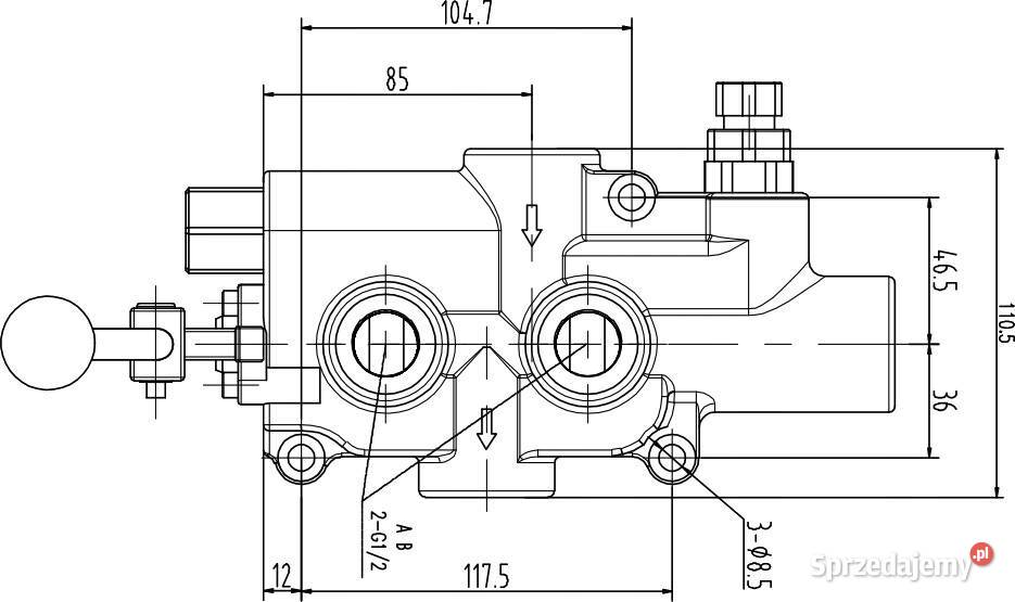 Rozdzielacz Hydrauliczny 1 SEKCJA 80LMIN ŁUPARKI nieuszkodzony