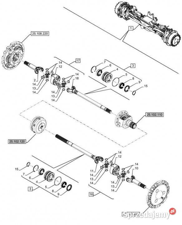 Holland T6070 Półoś 47912960