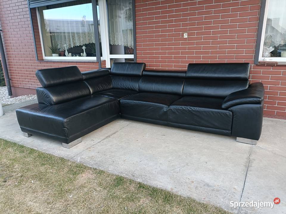 Sprzedam narożnik ze skóry Komplety wypoczynkowe Konin