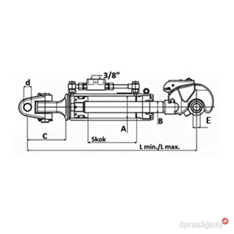 Łącznik hydrauliczny 700945mm z główką widełkową Sieradz sprzedam