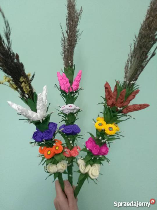 Palma wielkanocna palmy wielkanocne z bibuły wielokolorowy Libiszów-Kolonia