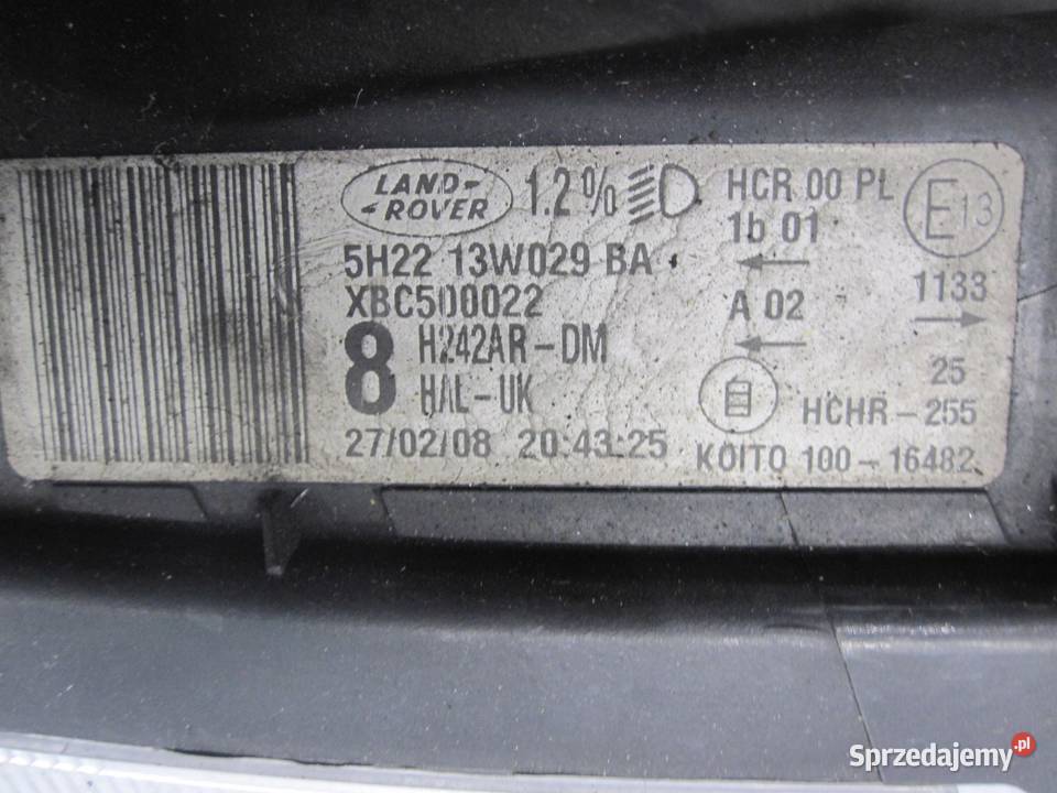 LAND ROVER DISCOVERY III 08r lampa prawa przód