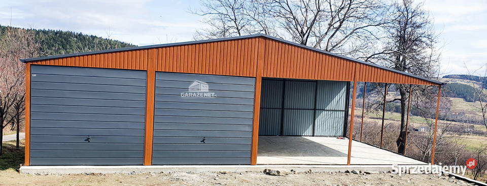 GARAŻ BLASZANY 6m x 6m WIATA 6m x 6m DWUSPAD 2x Łapanów