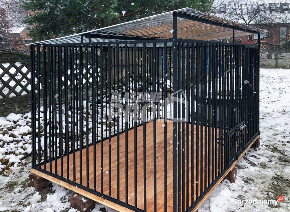 Kojec Psów 3x2m Drewniana podłoga Uchwyt na śląskie