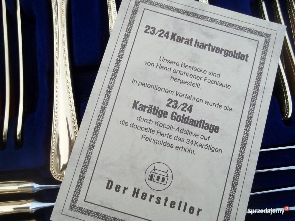 Pozłacany 70 częściowy sztućców SOLINGEN