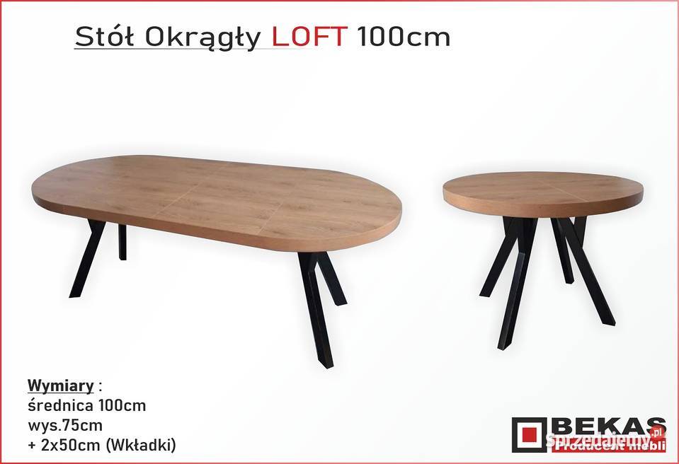 Stół Okrągły na czterech noga Ludwik Dąb śląskie Dąbrowa Górnicza