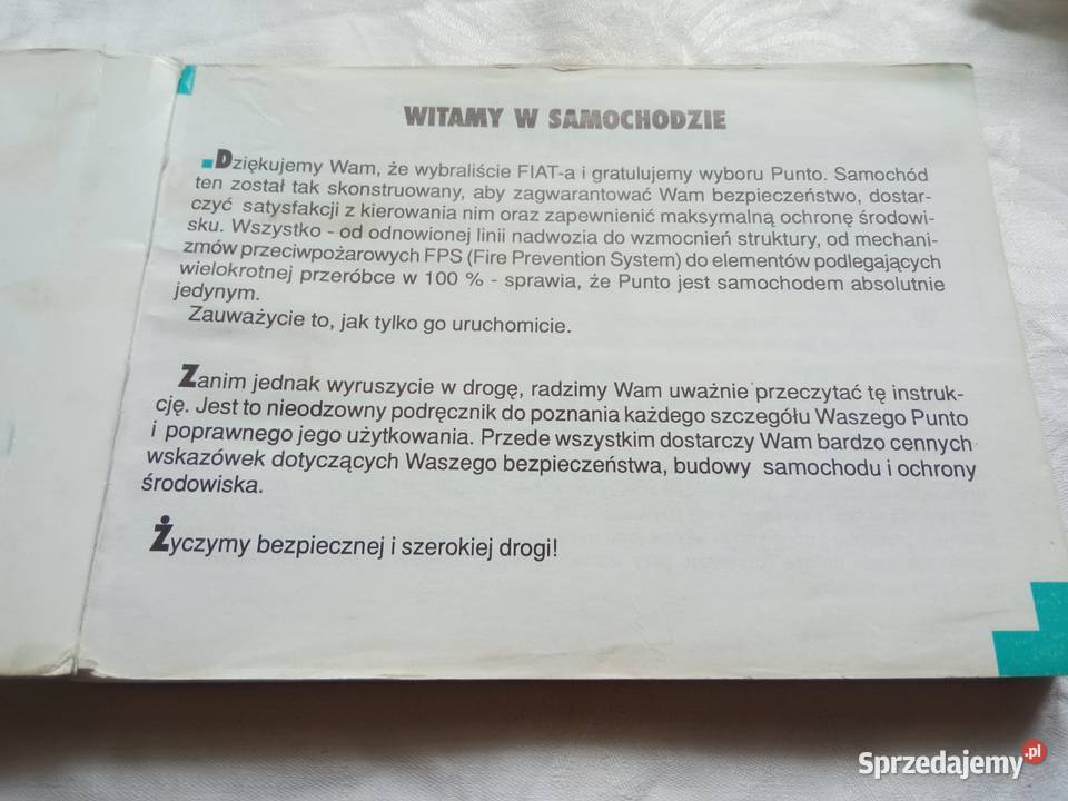 Instrukcja obsługi Fiat Punto zachodniopomorskie Szczecin