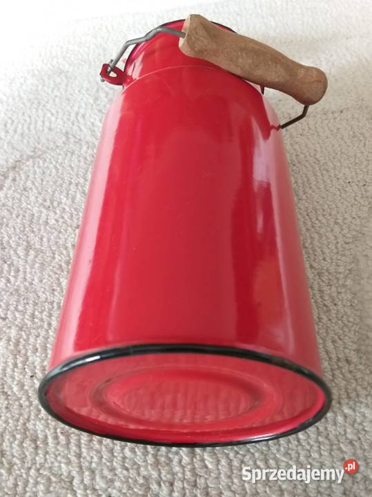 Emaliowana kankabańka na mleko z pokrywką