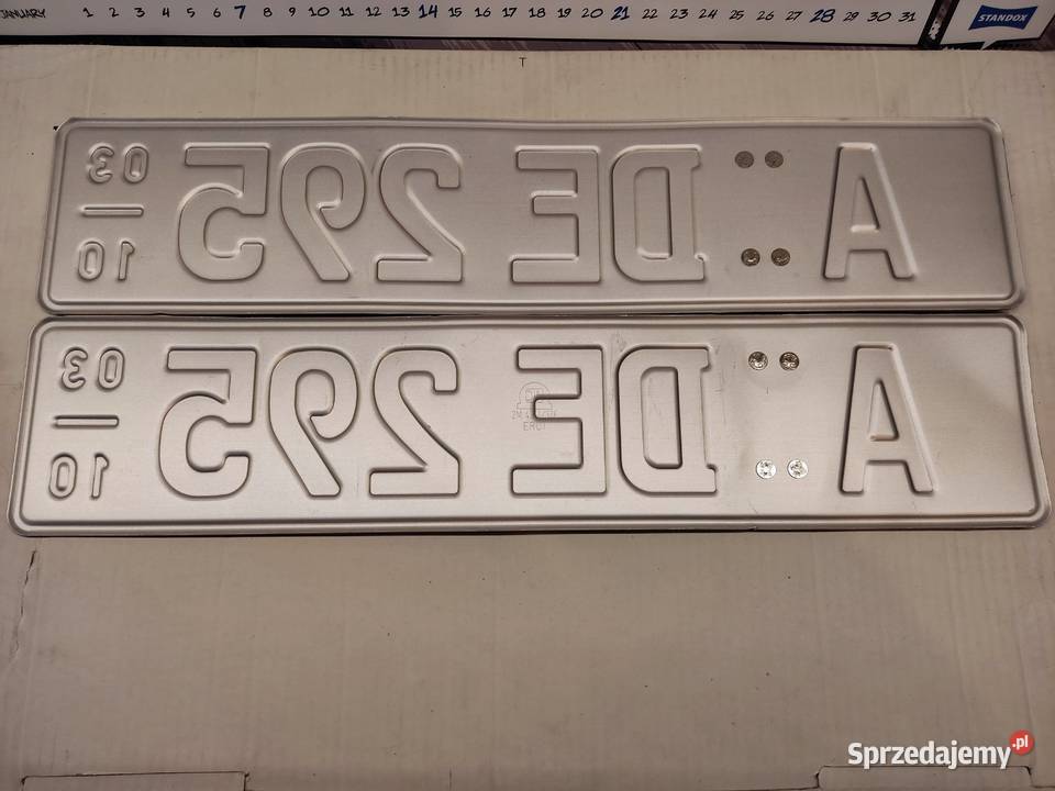 Tablica rejestracyjna Niemcy 2 sztuki ADE295 opolskie Głuchołazy