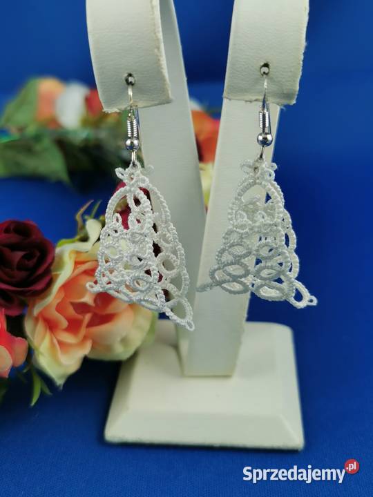 Kolczyki frywolitkowe Wiśniowa