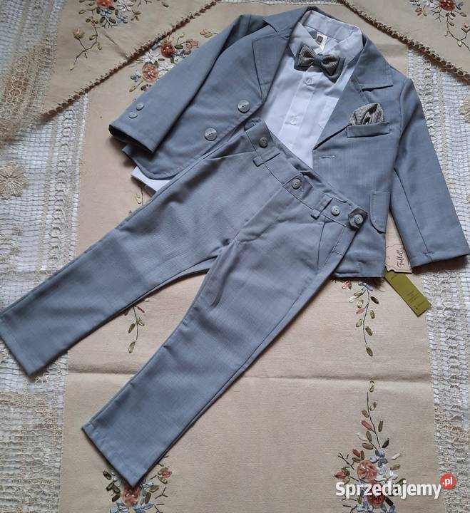 Garnitur szary 4czesciowy chłopca Folletti Rozmiar 110 Lublin