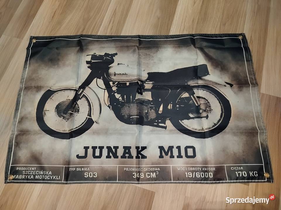 Baner plakat materiałowy 90x60 indian USA harley