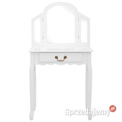 Toaletka ze stołkiem biała 65x36x128 drewno Warszawa