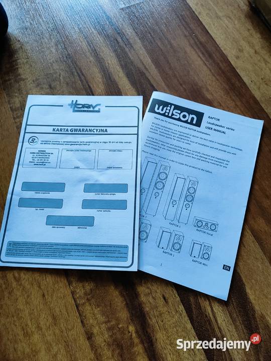 Kolumny Wilson Raptor 1 okazja 10 lat gwarancji Zielona Góra sprzedam