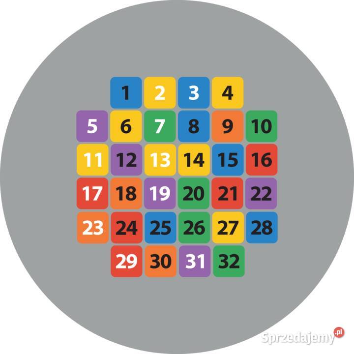 Kolorowe Liczby 132 gry korytarzowe naklejki