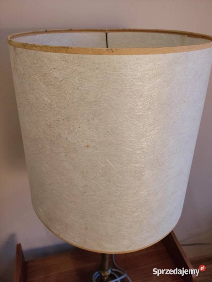 Lampa stara stołowa z abażurem Głuchołazy