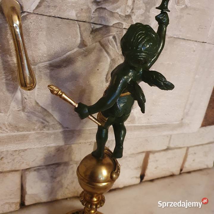 Figuralnasprawna lampa naftowa z brązu Wrocław sprzedam