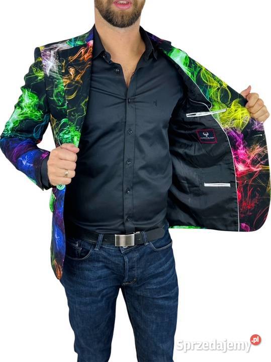 MARCO MILANO Marynarka męska C28 kolorowa dymy Ostrów Wielkopolski