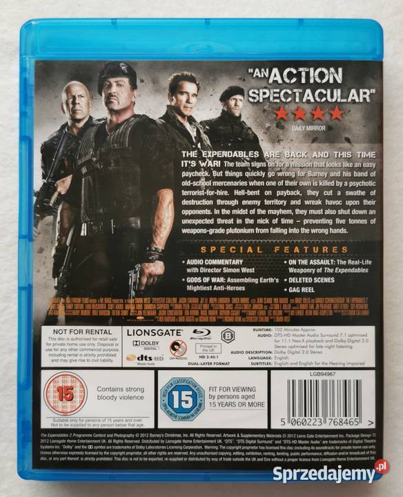 The Expendables 2 Niezniszczalni 2 Bluray En łódzkie Wytrzyszczki