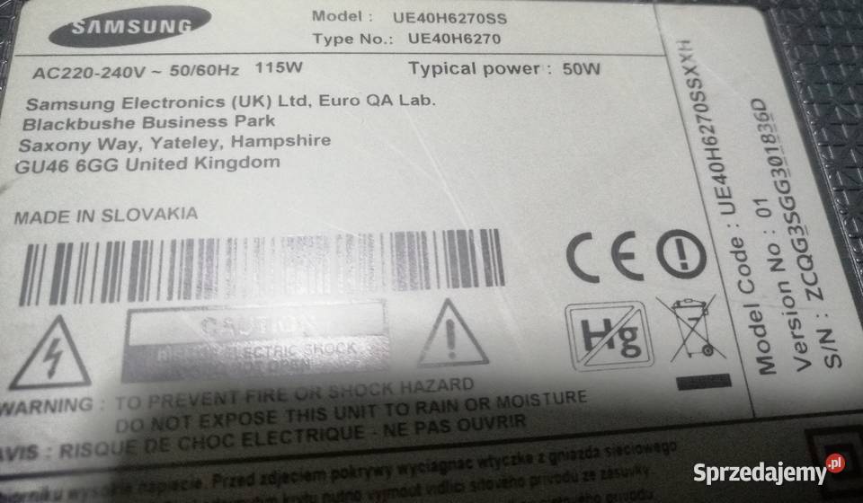 Płyty z tv samsung Ue40h6470 kujawsko-pomorskie Chrostkowo