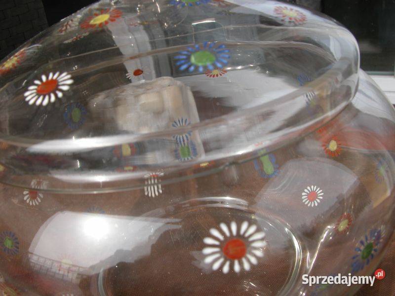 szklana waza do ponczu malowana w kwiatki Gorzów Wielkopolski