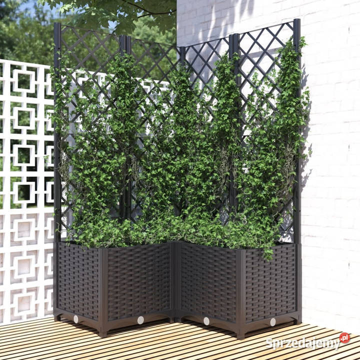 Donica ogrodowa z kratką czarna 80x80x136 PP mazowieckie Warszawa