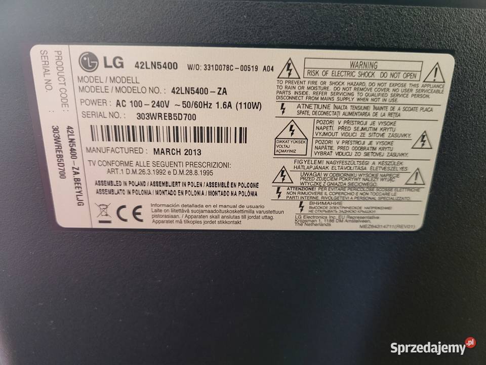 Telewizor LG 42LN5400 Rzeszów