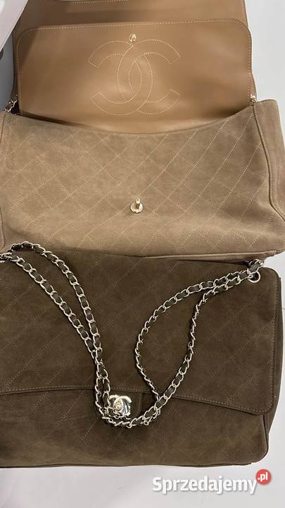 Torebka Chanel maxi Flap skóra zamsz różne Warszawa