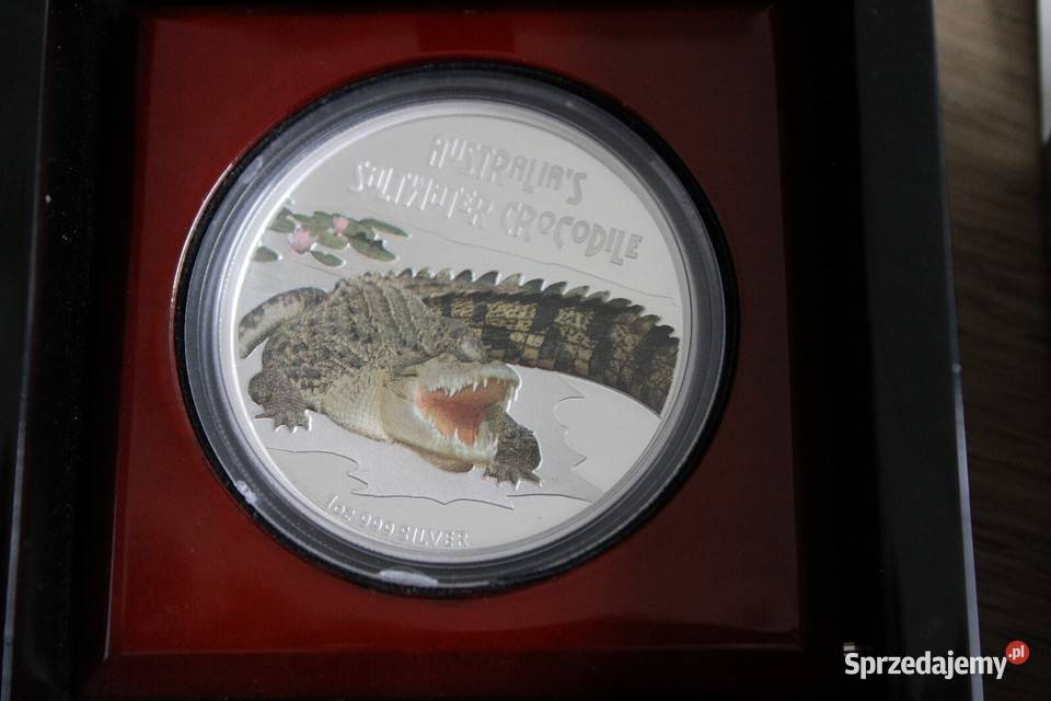Tuvalu 2009 Krokodyl słonowodny 1 uncja srebra 1 Numizmatyka Warszawa