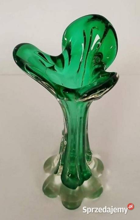 MURANOszmaragdowy wazon z weneckiego szkła łódzkie Pabianice