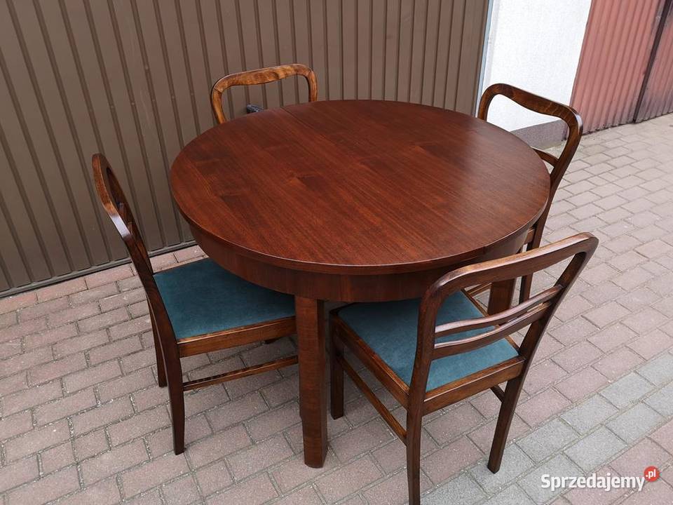 Stół ArtDeco Okrągły Orzech 110 Zgrabny Antyk