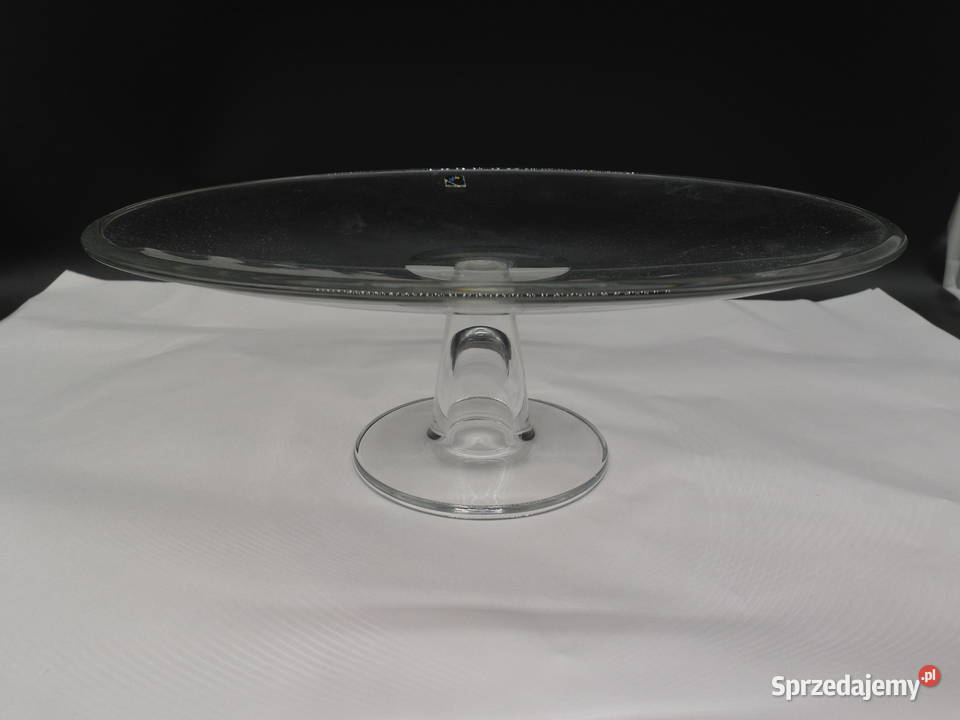 Patera szklana na ciasto tort na nóżce Elegancka Raszków