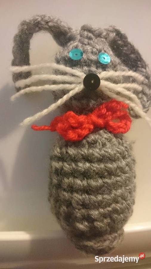 Zając wielkanocny szydełkowy do koszyczka ozdoba Bolesławiec