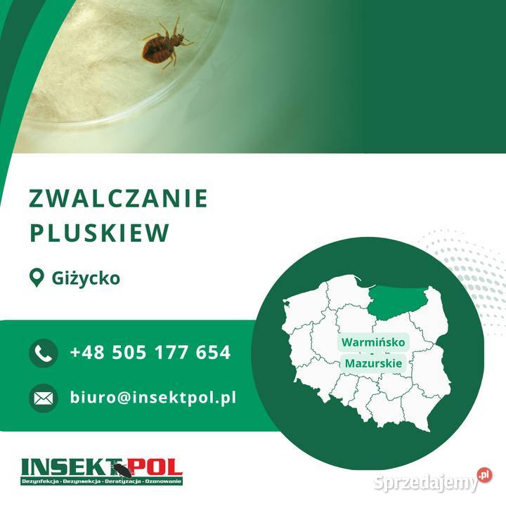 Zwalczanie Pluskiew Giżycko Odpluskwianie warmińsko-mazurskie