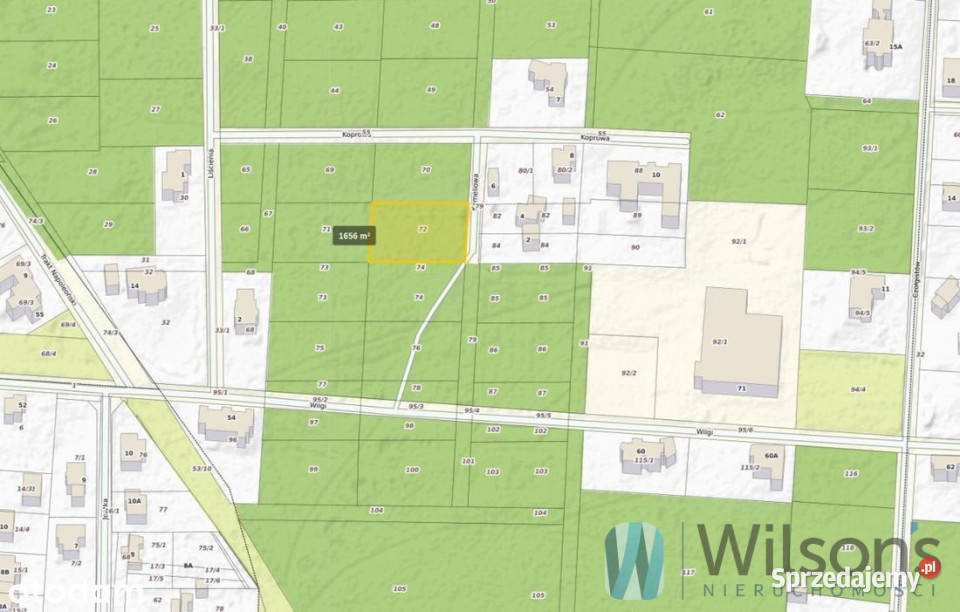 sprzedaży gruntu Warszawa 1656m2